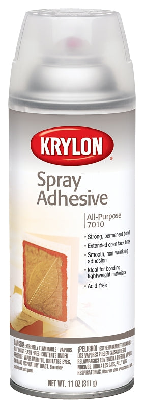 Krylon K07010 Spray Adhesive, 2 hr Curing, 11 oz Aerosol Can