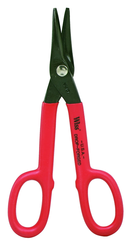 Crescent Wiss V19N Tinner Snip, 13 in OAL, Compound Cut, Steel Blade, Cushion-Grip Handle, Red Handle