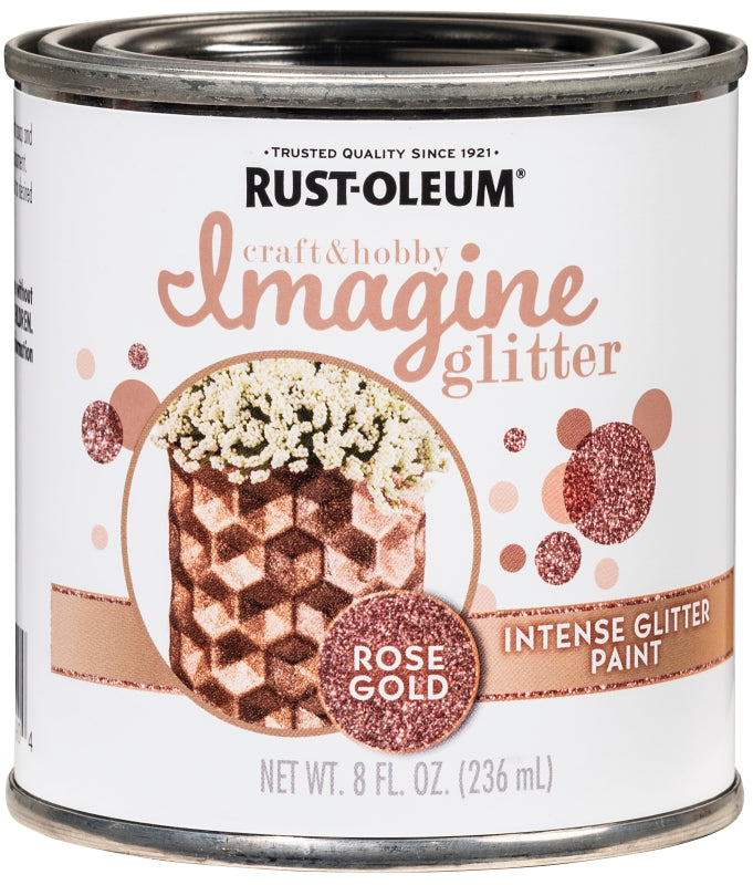 Rust-Oleum Imagine Craft & Hobby 349200 Intense Paint, Glitter Rose Gold, 8 oz, Can