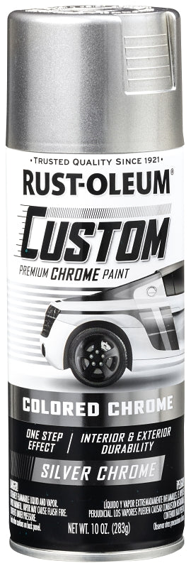 Rust-Oleum 340558 Premium Custom Paint, Chrome, Silver, 10 oz, Aerosol Can