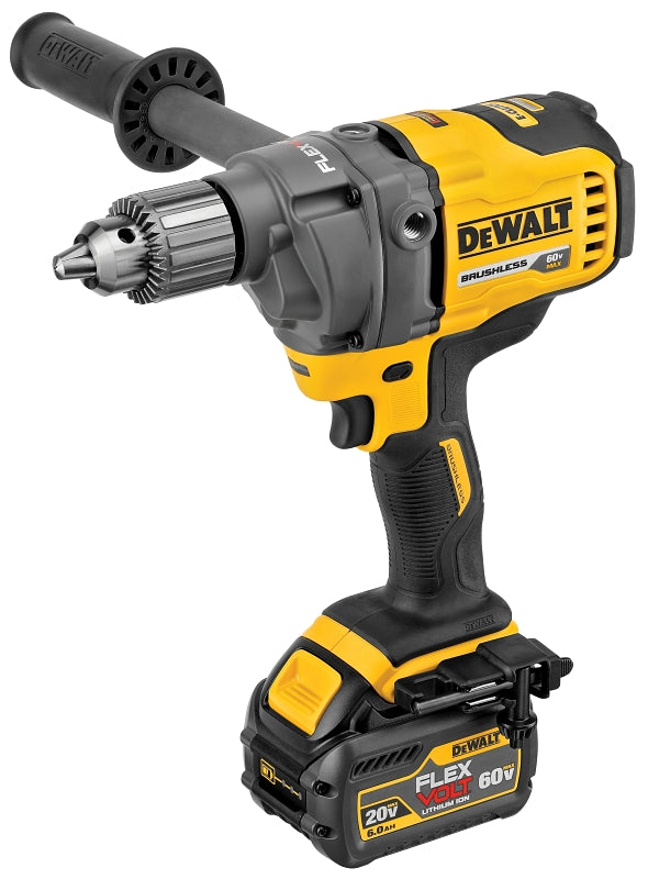 DEWALT DCD130T1 Mixer Drill Tool, Battery Included, 60 V, 6 Ah, 1/2 in Chuck, Keyed Chuck