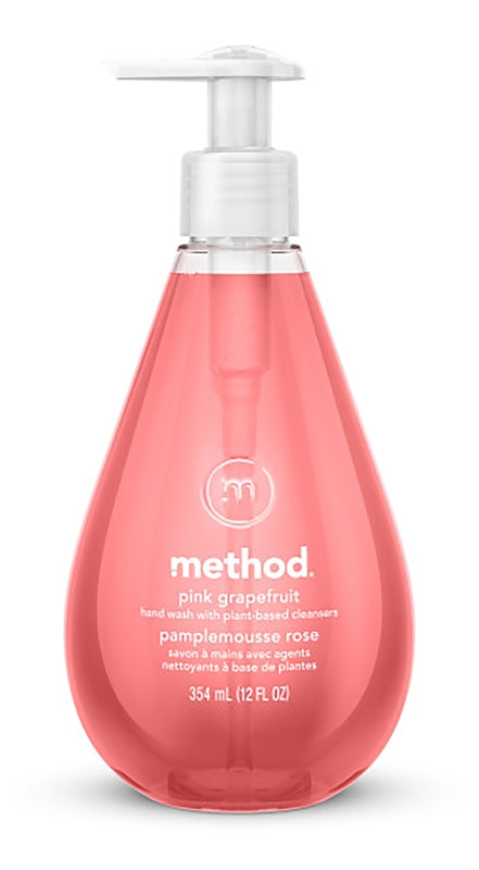 method 39 Gel Hand Wash, Gel, Pink, Pink Grapefruit, 12 oz Bottle