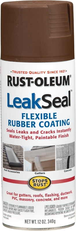 Rust-Oleum 267976 Rubberized Spray Coating, Brown, 12 oz, Can