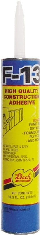 Leech Adhesives F13-36 Construction Adhesive, Tan, 10 oz Cartridge