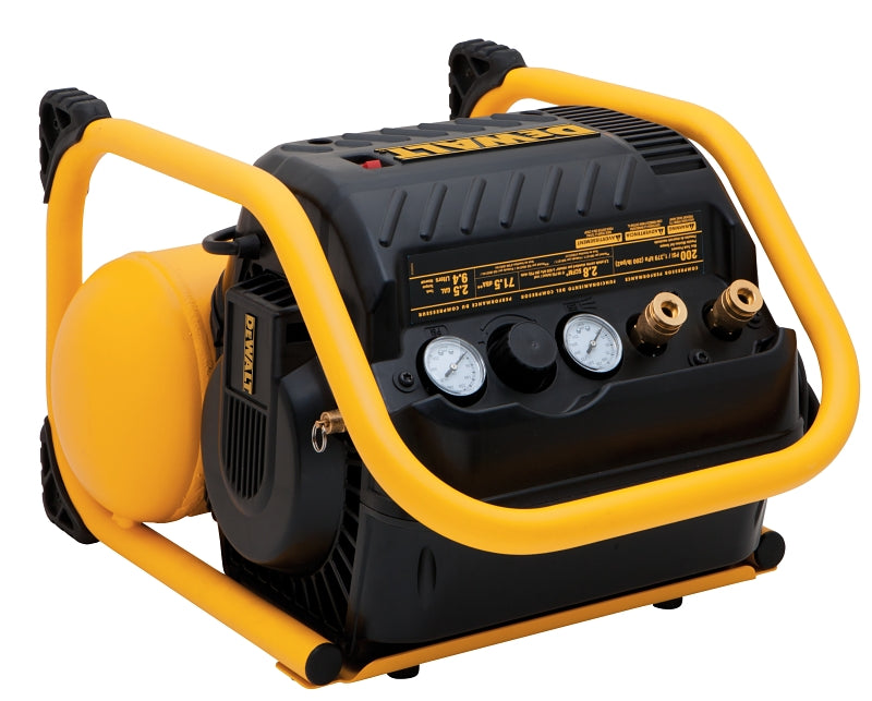 DEWALT DWFP55130 Portable Electric Air Compressor, Tool Only, 2.5 gal Tank, 1.1 hp, 120 V, 200 psi Pressure, 1-Stage