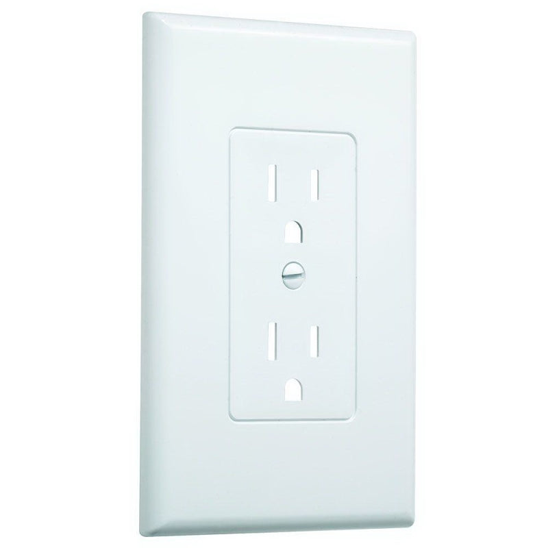 Hubbell 2500W Wallplate, 4-3/4 in L, 2.93 in W, 1-Gang, Plastic, White