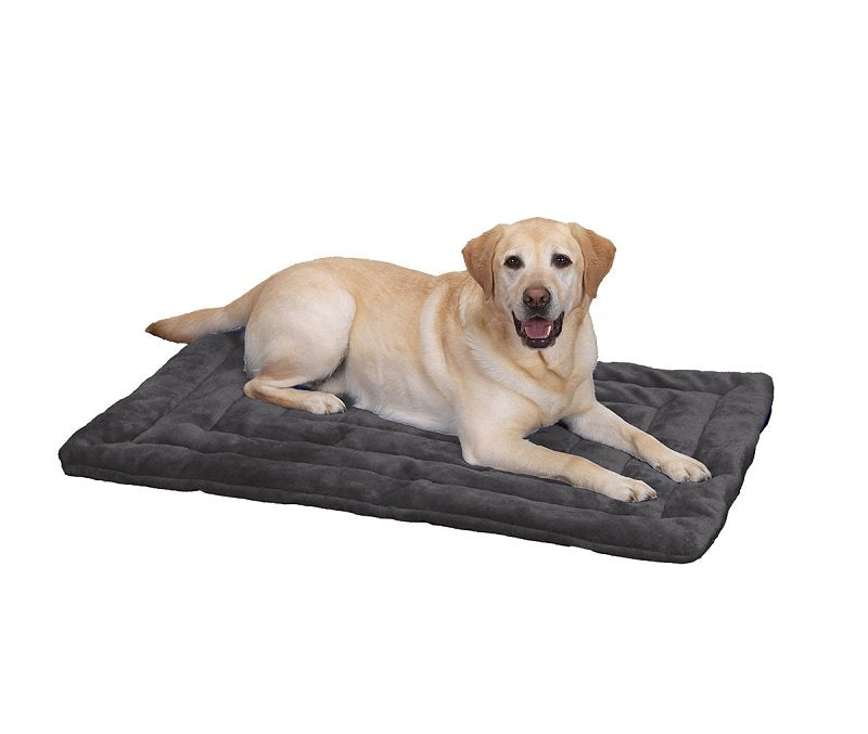 Slumber Pet ZW941 32 20 Plush Dog Mat, 32 in L, 20 in W, Plush Fur/Polyfiber Cover, Gray