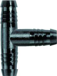 Rain Bird EZ Series SWGT1/2TEE Swing Pipe Tee, 1/2 in Connection, Spiral Barb, Polyethylene, Black