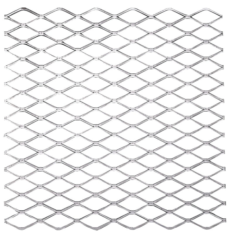 Stanley Hardware 4075BC Series N301-598 Expanded Grid Sheet, 13 Thick Material, 12 in W, 12 in L, Steel, Plain