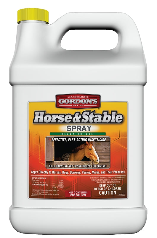 Gordon's 7681072 Horse and Stable Spray, Liquid, Yellow, Solvent, 1 gal