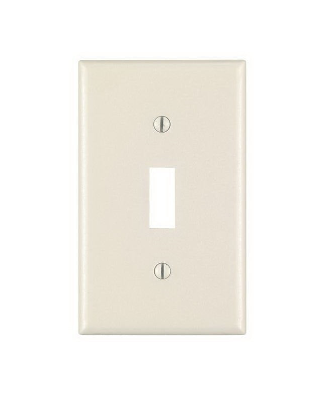 Leviton 010-78001-000 Wallplate, 4-1/2 in L, 2-3/4 in W, 1 -Gang, Thermoset, Light Almond, Smooth