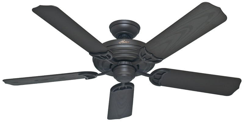 Hunter Sea Air Series 53061 Ceiling Fan, 5-Blade, Walnut Blade, 52 in Sweep, 3-Speed, With Lights: No