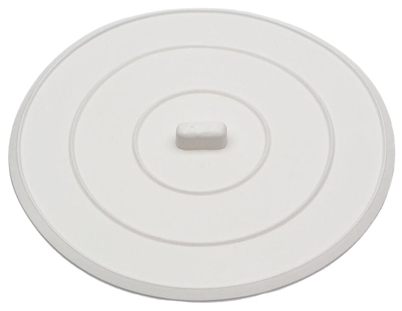 Danco 89042 Sink Stopper, Flat Suction, Rubber, White, For: Universal Bathroom and Kitchen Sink