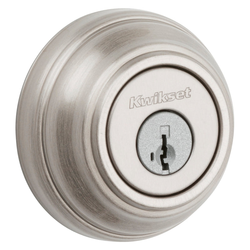 Kwikset 99800-123 Deadbolt, 1 Grade, K4 Key, Metal, Satin Nickel, 2-3/8 to 2-3/4 in Backset, KW1 Keyway