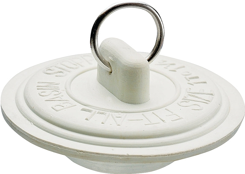 Plumb Pak Duo Fit Series PP22003 Drain Stopper, Rubber, White, For: 1 to 1-3/8 in Sink