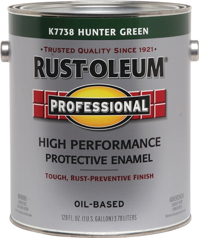 RUST-OLEUM PROFESSIONAL K7738402 Protective Enamel, Gloss, Hunter Green, 1 gal Can