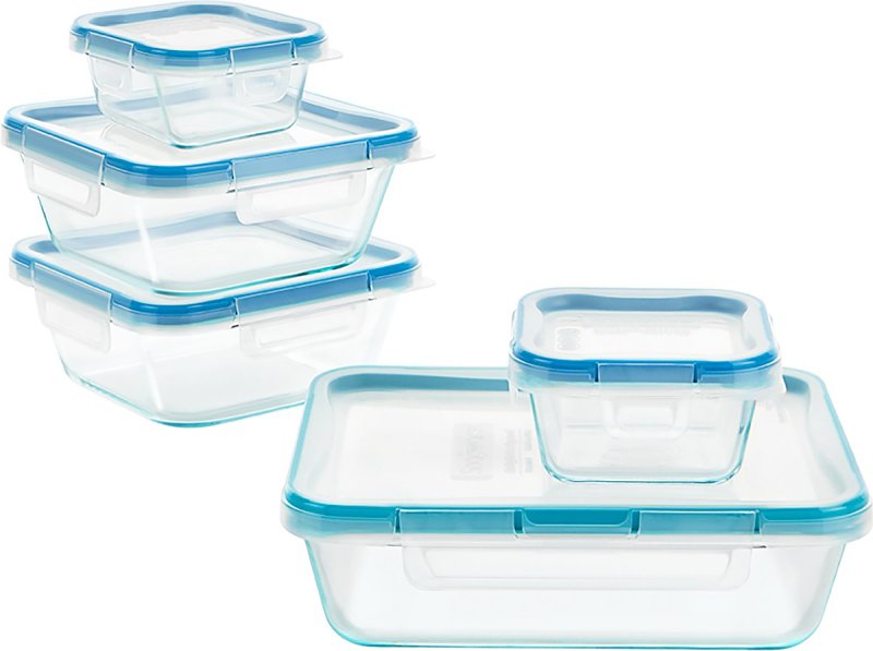 Corelle 1109331 10-Piece Food Container Set, Glass
