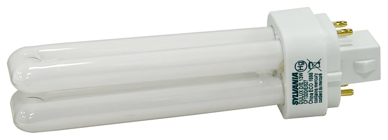 Sylvania 20942 Compact Fluorescent Bulb, 13 W, T4 Lamp, G24Q-3 Lamp Base, 900 Lumens, 2700 K Color Temp