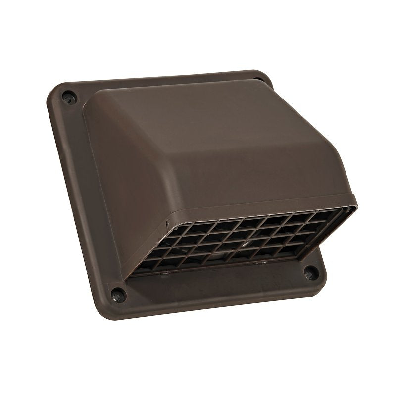 Lambro 1471B Hood Vent, 4 in Duct, Plastic Hood, Brown Hood