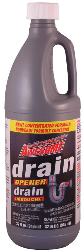 LA's TOTALLY AWESOME 216 Drain Opener, Liquid, Clear, Light Lemon, 32 oz Bottle