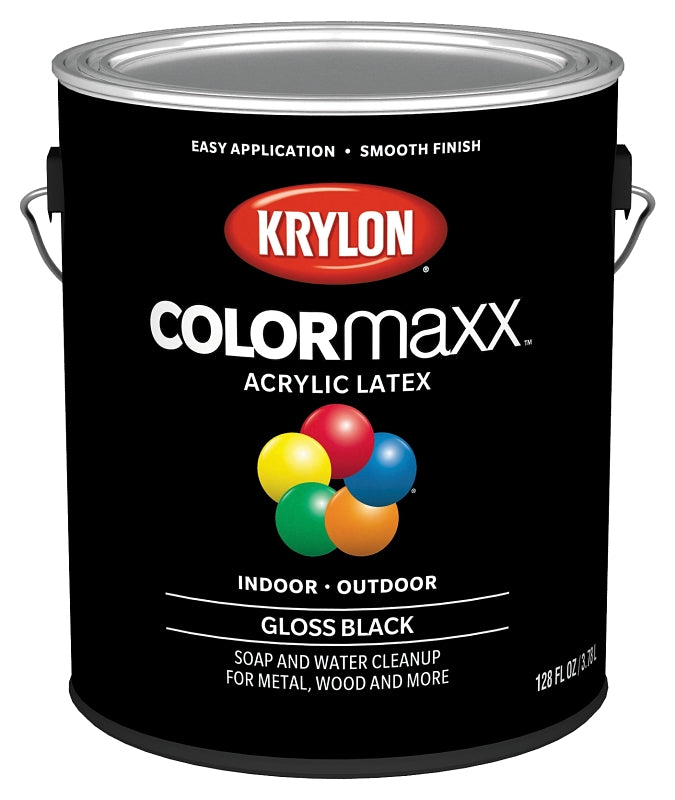 Krylon K05648007 Paint, Gloss, Black, 1 gal