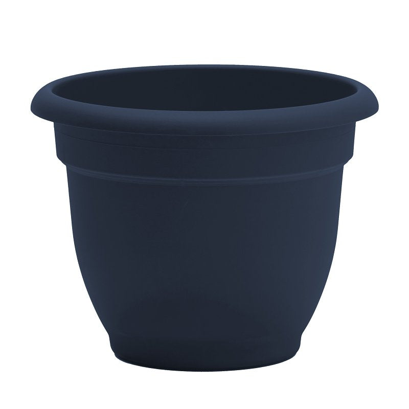 Bloem Ariana Series AP0670 Planter, 6-1/2 in Dia, 5-1/4 in H, Round, Elegant, Traditional Design, Resin, Navy