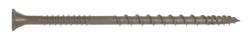 Simpson Strong-Tie Deck-Drive DSVT DSVT4R1LB Deck Screw, #10 Thread, 4 in L, Variable Thread, Ribbed Flat Head