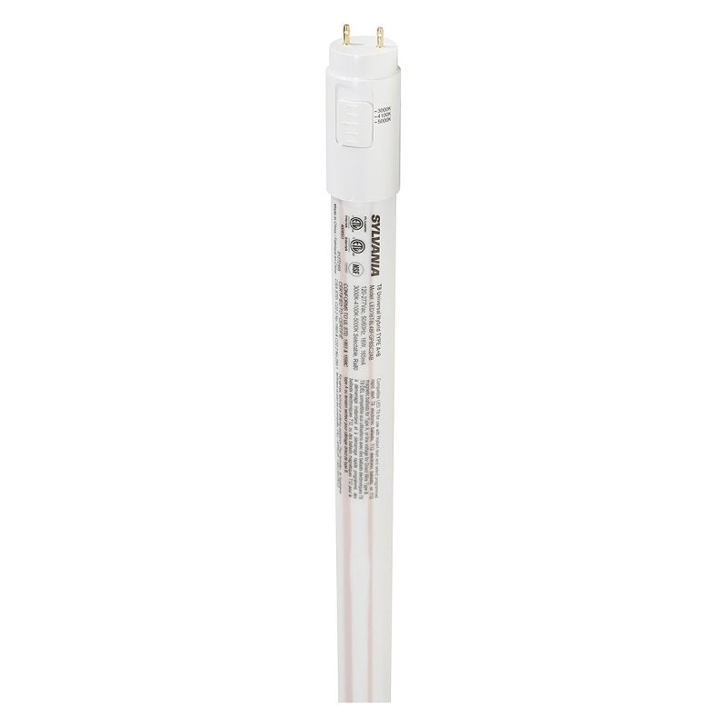 Sylvania 41202 LED Bulb, Linear, Type AB Universal, T8 Lamp, 32 W Equivalent, G13 Fluorescent Pin Lamp Base, Frosted