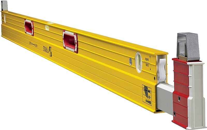 Stabila 35712 Plate Level, 84 in L, 3-Vial, Steel, Yellow