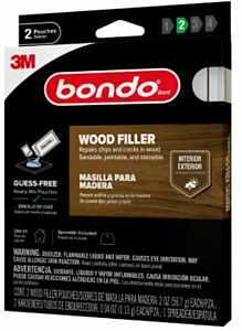 Bondo WF-2PK-ES Wood Filler, Liquid, Pungent Styrene, Yellow Pouch