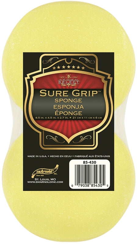 Sm Arnold Sure Grip 85-430 Sponge, 8-1/2 in L, 4-1/2 in W, 2.7 in Thick, Polyether