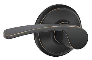 Schlage Merano Series F10VMER716 Passage Lever, Mechanical Lock, Aged Bronze, Metal, Residential, 2 Grade