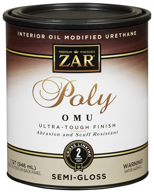 ZAR 36112 Polyurethane, Semi-Gloss, Liquid, Milky Clear, 1 qt, Can