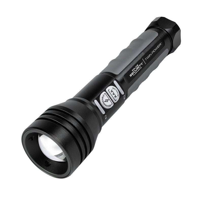 Police Security Twin Power Series 97948 Flashlight, AAA Battery, Alkaline, Lithium-Ion Battery, LED Lamp, 4 hr Run Time