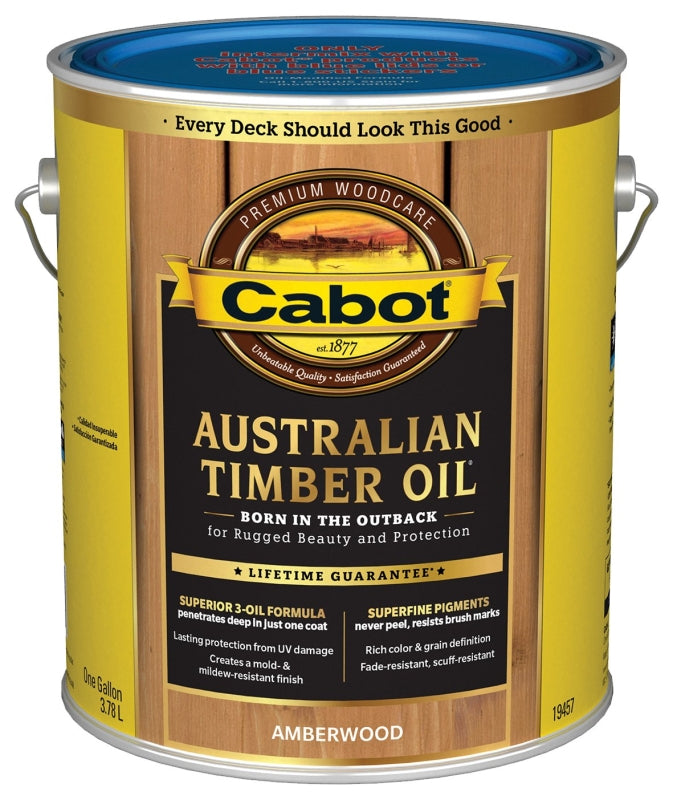 Cabot 19400 Series 140.0019457.007 Timber Oil, Amberwood, Liquid, 1 gal, Can