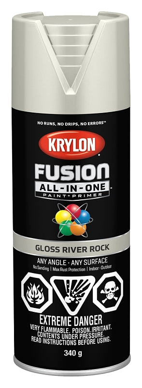 Krylon 427210007 Spray Paint, Gloss, River Rock, 12 oz, Can