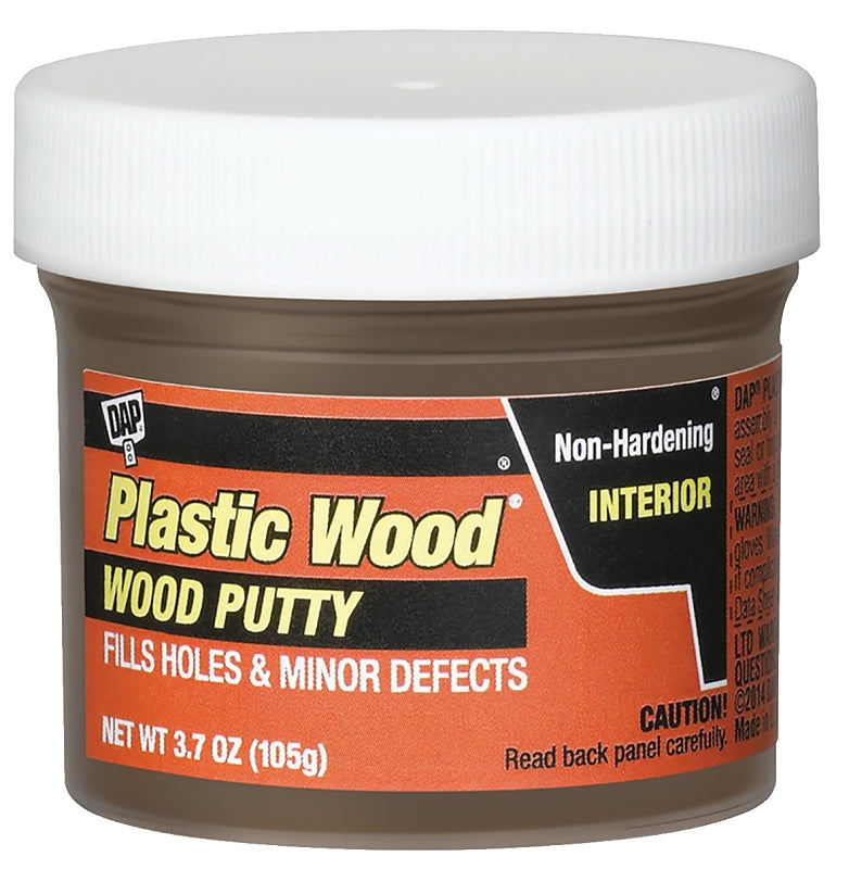 DAP 7079821255 Wood Putty, Solid, Mild, Pleasant, Dark Walnut, 3.7 oz, Tub