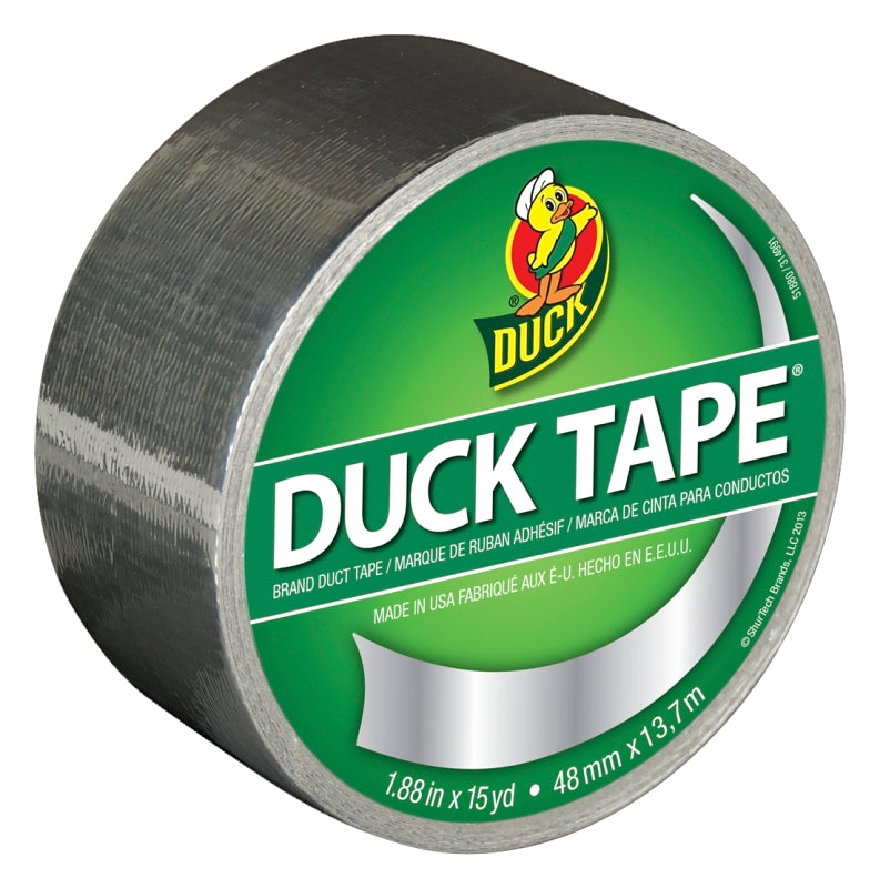 Duck 1303158 Duct Tape, 15 yd L, 1.88 in W, Vinyl Backing, Chrome