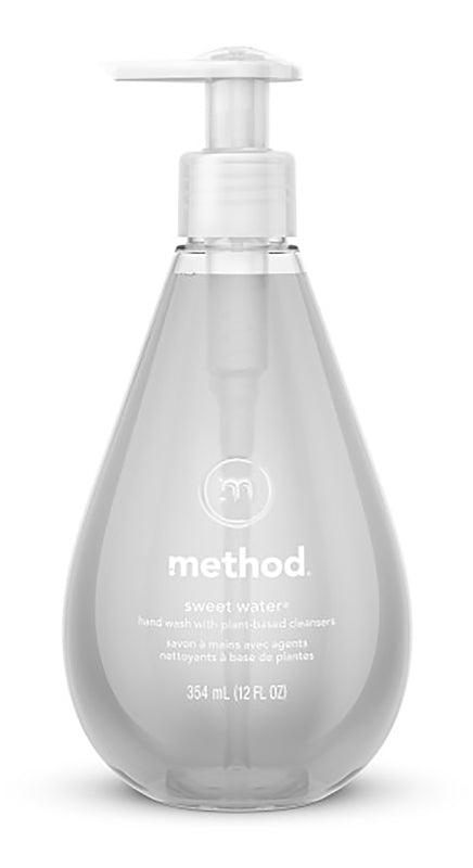 method 34 Gel Hand Wash, Gel, Clear, Sweet Water, 12 oz Bottle