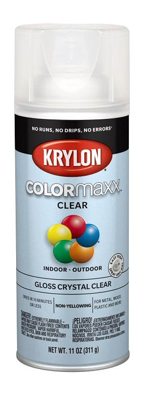 Krylon K05515007 Enamel Spray Paint, Gloss, Clear, 11 oz, Can