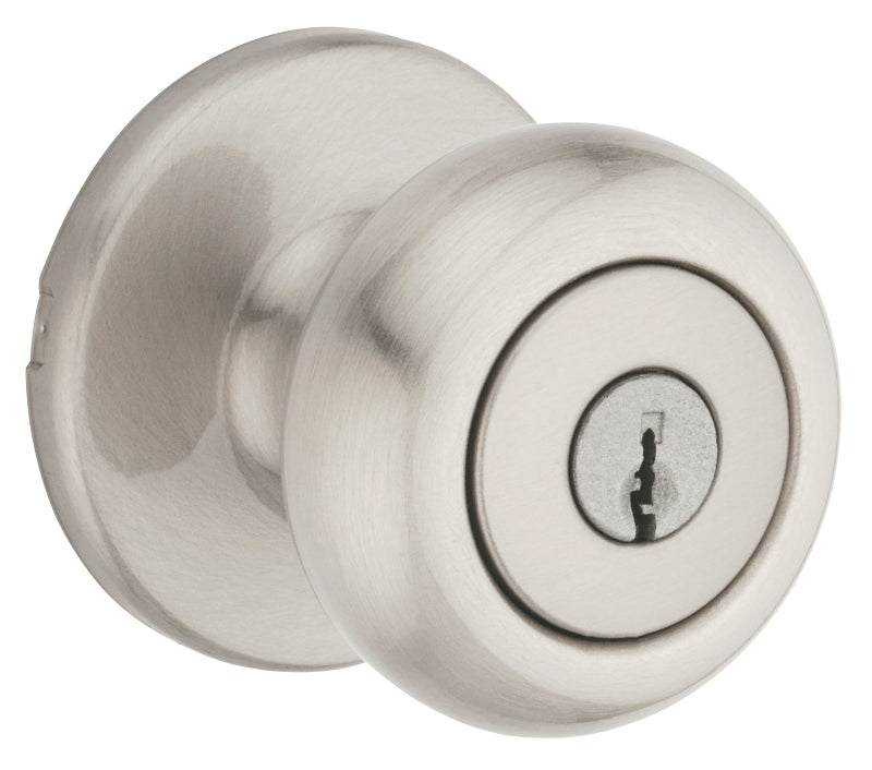 Kwikset 400CV 15 K3 V1RCAL Entry Knob, Knob Handle, Satin Nickel, Zinc, K3 Keyway, 3 Grade, Universal Hand