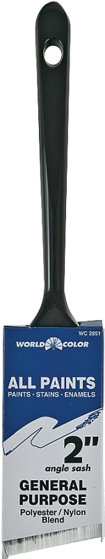 Linzer WC 2851-2 Paint Brush, 2 in W, 2-1/2 in L Bristle, Nylon/Polyester Bristle, Sash Handle