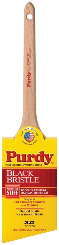 Purdy 144024030 Paint Brush, 3 in W, Angled Cut Brush, China Bristle, Rat Tail Handle