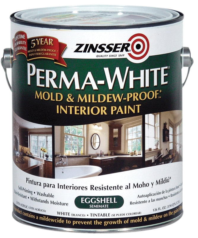 Zinsser 02771 Kitchen and Bath Paint, Eggshell, White, 1 gal, Can, Water