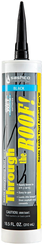 Sashco 14065 Sealant, Black, Liquid, 10.5 oz, Cartridge