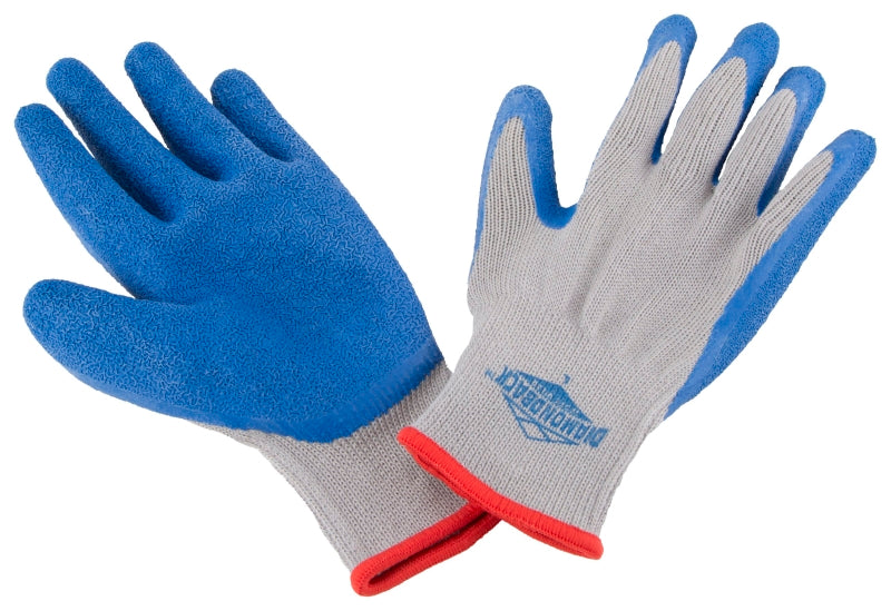 Diamondback GV-SHOWA/L Gripper Work Gloves, Men & Women, 10 in L, Knit Liner Cuff, Rubber Latex Coating, Grey & Blue