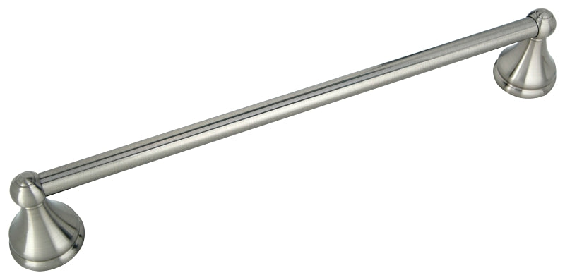 Boston Harbor Towel Bar, Zinc, Brushed Nickel, Surface Mounting, 18 in