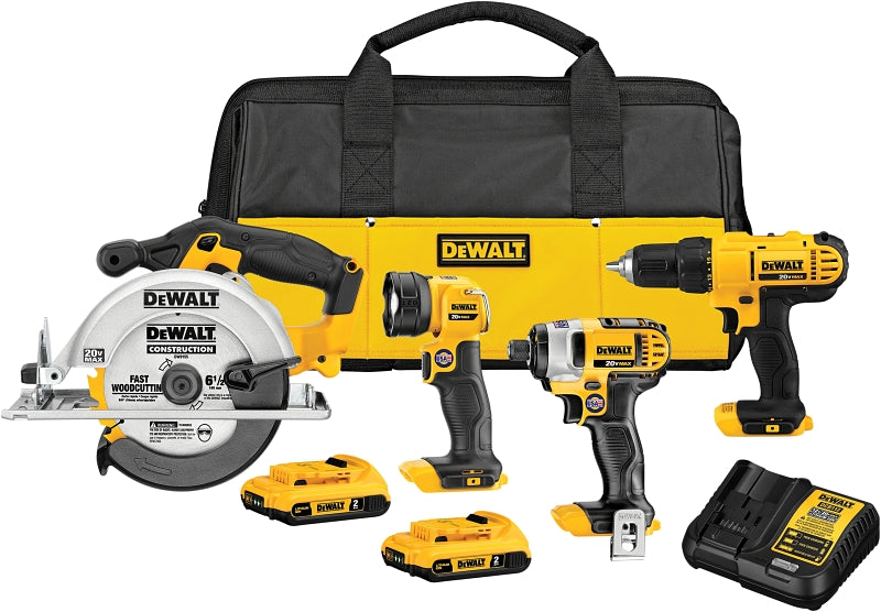 DEWALT DCK466D2 Combination Tool Kit, Battery Included, 2 Ah, 20 V, Lithium-Ion