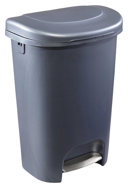 Rubbermaid 2104625 Step-On Trash Can, 13 gal Capacity, Resin, Gray