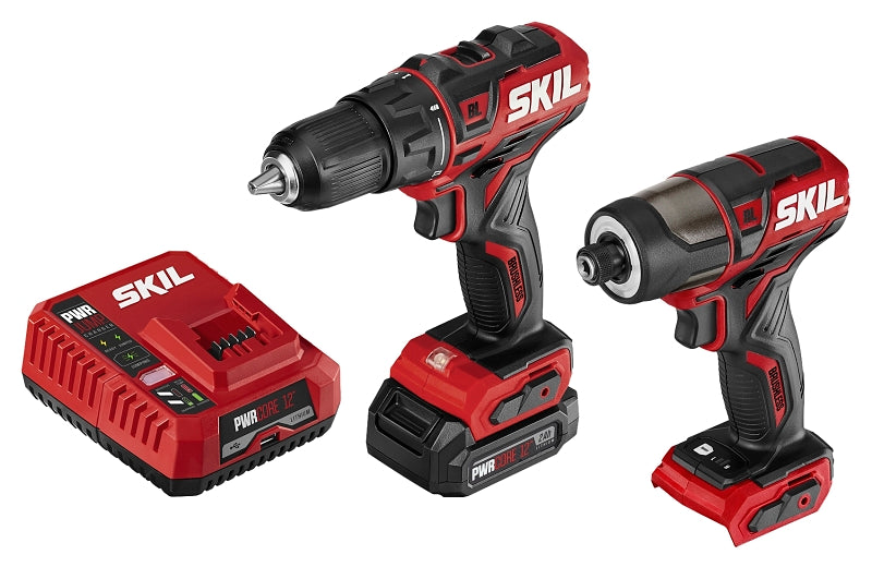 SKIL CB742901 Combination Kit, Battery Included, 12 V, Tools Included: Drill/Driver, Impact Driver